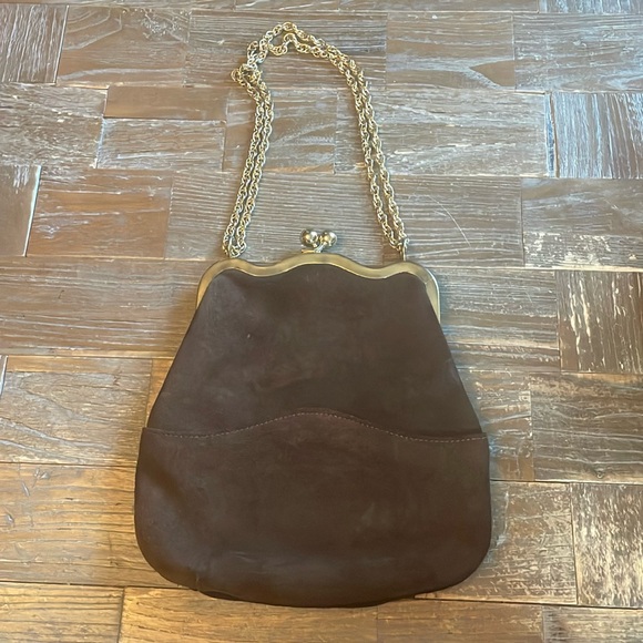 Vintage Triangle New York Suede Frame Purse🖤 - Picture 1 of 12